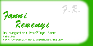 fanni remenyi business card